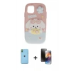 MARSİLYAN™- iPhone 11 Kılıf Akış Yansıma - Siyah 3D Antistatik Mat Seramik Nano Ekran Koruyucu + Neon Fosforlu Kamera Lens - YL