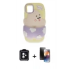 MARSİLYAN™- iPhone 11 Kılıf Akış Yansıma - Siyah 3D Antistatik Mat Seramik Nano Ekran Koruyucu + PVD Metal Kamera Lens - YL