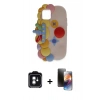 MARSİLYAN™- iPhone 11 Kılıf Akış Yansıma - Siyah 3D Antistatik Mat Seramik Nano Ekran Koruyucu + PVD Metal Kamera Lens - YL