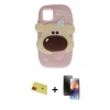MARSİLYAN™- iPhone 11 Kılıf Akış Yansıma - Siyah 3D Antistatik Mat Seramik Nano Ekran Koruyucu + Rainbow Kamera Lens Koruma Cam - KI