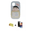 MARSİLYAN™- iPhone 11 Kılıf Akış Yansıma - Siyah 3D Antistatik Mat Seramik Nano Ekran Koruyucu + Rainbow Kamera Lens Koruma Cam - KI