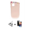 MARSİLYAN™- iPhone 11 Kılıf Akış Yansıma - Siyah 3D Antistatik Mat Seramik Nano Ekran Koruyucu + Raze Metal Kamera Lens - GS