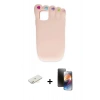 MARSİLYAN™- iPhone 11 Kılıf Akış Yansıma - Siyah 3D Antistatik Mat Seramik Nano Ekran Koruyucu + Renkli Kamera Lens Koruma Cam - SI