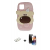 MARSİLYAN™- iPhone 11 Kılıf Akış Yansıma - Siyah 3D Antistatik Mat Seramik Nano Ekran Koruyucu + Renkli Kamera Lens Koruma Cam - SI