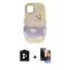 MARSİLYAN™- iPhone 11 Kılıf Akış Yansıma - Siyah 3D Antistatik Mat Seramik Nano Ekran Koruyucu + PVD Metal Kamera Lens - TU