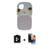MARSİLYAN™- iPhone 11 Kılıf Akış Yansıma - Siyah 3D Antistatik Mat Seramik Nano Ekran Koruyucu + PVD Metal Kamera Lens - TU