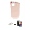 MARSİLYAN™- iPhone 11 Kılıf Akış Yansıma - Siyah 3D Antistatik Mat Seramik Nano Ekran Koruyucu + Renkli Kamera Lens Koruma Cam - YL