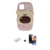 MARSİLYAN™- iPhone 11 Kılıf Akış Yansıma - Siyah 3D Antistatik Mat Seramik Nano Ekran Koruyucu + Renkli Kamera Lens Koruma Cam - YL