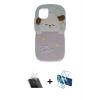 MARSİLYAN™- iPhone 11 Kılıf Akış Yansıma - Siyah 3D Antistatik Seramik Nano Ekran Koruyucu + Kamera Lens Koruma Cam - SF