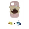 MARSİLYAN™- iPhone 11 Kılıf Akış Yansıma - Siyah 3D Antistatik Seramik Nano Ekran Koruyucu + Rainbow Kamera Lens Koruma Cam - KI