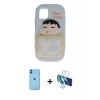 MARSİLYAN™- iPhone 11 Kılıf Akış Yansıma - Siyah 3D Antistatik Seramik Nano Ekran Koruyucu + Neon Fosforlu Kamera Lens - MI