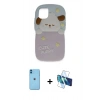 MARSİLYAN™- iPhone 11 Kılıf Akış Yansıma - Siyah 3D Antistatik Seramik Nano Ekran Koruyucu + Neon Fosforlu Kamera Lens - MI