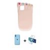 MARSİLYAN™- iPhone 11 Kılıf Akış Yansıma - Siyah 3D Antistatik Seramik Nano Ekran Koruyucu + Neon Fosforlu Kamera Lens - MI