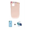 MARSİLYAN™- iPhone 11 Kılıf Akış Yansıma - Siyah 3D Antistatik Seramik Nano Ekran Koruyucu + Neon Fosforlu Kamera Lens - YL