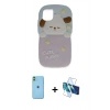 MARSİLYAN™- iPhone 11 Kılıf Akış Yansıma - Siyah 3D Antistatik Seramik Nano Ekran Koruyucu + Neon Fosforlu Kamera Lens - YL
