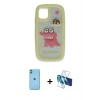 MARSİLYAN™- iPhone 11 Kılıf Akış Yansıma - Siyah 3D Antistatik Seramik Nano Ekran Koruyucu + Neon Fosforlu Kamera Lens - YL