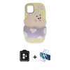 MARSİLYAN™- iPhone 11 Kılıf Akış Yansıma - Siyah 3D Antistatik Seramik Nano Ekran Koruyucu + PVD Metal Kamera Lens - YL