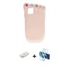 MARSİLYAN™- iPhone 11 Kılıf Akış Yansıma - Siyah 3D Antistatik Seramik Nano Ekran Koruyucu + Renkli Kamera Lens Koruma Cam - YL