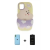 MARSİLYAN™- iPhone 11 Kılıf Akış Yansıma - Siyah 6D Antistatik Mat Seramik Hayalet Nano Ekran Koruyucu + Neon Fosforlu Kamera Lens - YL