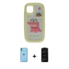 MARSİLYAN™- iPhone 11 Kılıf Akış Yansıma - Siyah 6D Antistatik Mat Seramik Hayalet Nano Ekran Koruyucu + Neon Fosforlu Kamera Lens - YL