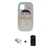 MARSİLYAN™- iPhone 11 Kılıf Akış Yansıma - Siyah 6D Antistatik Mat Seramik Hayalet Nano Ekran Koruyucu + Pers Alüminyum Kamera Lens - YL