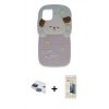 MARSİLYAN™- iPhone 11 Kılıf Akış Yansıma - Siyah 6D Mat Seramik Hayalet Nano Ekran Koruyucu + Lacivert Pers Alüminyum Kamera Lens