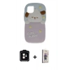 MARSİLYAN™- iPhone 11 Kılıf Akış Yansıma - Siyah Bilvis 3D Cam Ekran Koruyucu + PVD Metal Kamera Lens - TU