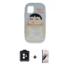 MARSİLYAN™- iPhone 11 Kılıf Akış Yansıma - Siyah Bilvis 3D Mat Cam Ekran Koruyucu + PVD Metal Kamera Lens - SH