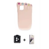 MARSİLYAN™- iPhone 11 Kılıf Akış Yansıma - Siyah Bilvis 3D Mat Cam Ekran Koruyucu + PVD Metal Kamera Lens - SH