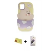 MARSİLYAN™- iPhone 11 Kılıf Akış Yansıma - Siyah Bilvis 3D Mat Cam Ekran Koruyucu + Rainbow Kamera Lens Koruma Cam - KI