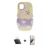 MARSİLYAN™- iPhone 11 Kılıf Akış Yansıma - Siyah Bilvis 3D Mat Cam Ekran Koruyucu + Şeffaf Kamera Lens Koruma Cam