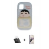 MARSİLYAN™- iPhone 11 Kılıf Akış Yansıma - Siyah Bilvis 3D Mat Cam Ekran Koruyucu + Şeffaf Kamera Lens Koruma Cam