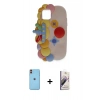 MARSİLYAN™- iPhone 11 Kılıf Akış Yansıma - Siyah Bilvis 3D Mat Cam Ekran Koruyucu + Neon Fosforlu Kamera Lens - TU