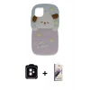 MARSİLYAN™- iPhone 11 Kılıf Akış Yansıma - Siyah Bilvis 3D Mat Cam Ekran Koruyucu + PVD Metal Kamera Lens - TU
