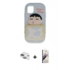 MARSİLYAN™- iPhone 11 Kılıf Akış Yansıma - Siyah Bilvis 3D Mat Cam Ekran Koruyucu + Pers Alüminyum Kamera Lens - YL