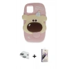 MARSİLYAN™- iPhone 11 Kılıf Akış Yansıma - Siyah Bilvis 3D Mat Cam Ekran Koruyucu + Pers Alüminyum Kamera Lens - YL
