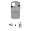 MARSİLYAN™- iPhone 11 Kılıf Akış Yansıma - Siyah Bilvis 3D Mat Cam Ekran Koruyucu + Pers Alüminyum Kamera Lens - YL