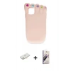 MARSİLYAN™- iPhone 11 Kılıf Akış Yansıma - Siyah Bilvis 3D Mat Cam Ekran Koruyucu + Renkli Kamera Lens Koruma Cam - YL