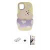 MARSİLYAN™- iPhone 11 Kılıf Akış Yansıma - Siyah Bilvis 3D Mat Cam Ekran Koruyucu + Renkli Kamera Lens Koruma Cam - YL