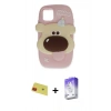 MARSİLYAN™- iPhone 11 Kılıf Akış Yansıma - Siyah Bilvis 5in1 3D Magic Cam Ekran Koruyucu + Rainbow Kamera Lens Koruma Cam - KI