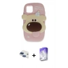 MARSİLYAN™- iPhone 11 Kılıf Akış Yansıma - Siyah Bilvis 5in1 3D Magic Cam Ekran Koruyucu + Lacivert Pers Alüminyum Kamera Lens