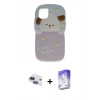 MARSİLYAN™- iPhone 11 Kılıf Akış Yansıma - Siyah Bilvis 5in1 3D Magic Cam Ekran Koruyucu + Lacivert Pers Alüminyum Kamera Lens