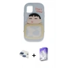 MARSİLYAN™- iPhone 11 Kılıf Akış Yansıma - Siyah Bilvis 5in1 3D Magic Cam Ekran Koruyucu + Lacivert Pers Alüminyum Kamera Lens