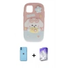 MARSİLYAN™- iPhone 11 Kılıf Akış Yansıma - Siyah Bilvis 5in1 3D Magic Cam Ekran Koruyucu + Mavi Neon Fosforlu Kamera Lens