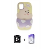 MARSİLYAN™- iPhone 11 Kılıf Akış Yansıma - Siyah Bilvis 5in1 3D Magic Cam Ekran Koruyucu + PVD Metal Kamera Lens - TU