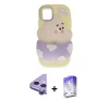 MARSİLYAN™- iPhone 11 Kılıf Akış Yansıma - Siyah Bilvis 5in1 3D Magic Cam Ekran Koruyucu + Raze Metal Kamera Lens - MR