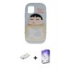 MARSİLYAN™- iPhone 11 Kılıf Akış Yansıma - Siyah Bilvis 5in1 3D Magic Cam Ekran Koruyucu + Renkli Kamera Lens Koruma Cam - PE