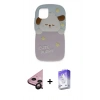 MARSİLYAN™- iPhone 11 Kılıf Akış Yansıma - Siyah Bilvis 5in1 3D Magic Cam Ekran Koruyucu + Siyah Raze Metal Kamera Lens
