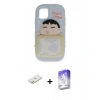 MARSİLYAN™- iPhone 11 Kılıf Akış Yansıma - Siyah Bilvis 5in1 3D Magic Cam Ekran Koruyucu + Yeşil Renkli Kamera Lens Koruma Cam