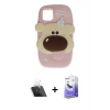 MARSİLYAN™- iPhone 11 Kılıf Akış Yansıma - Siyah Bilvis 5in1 5D Magic Hayalet Cam Ekran Koruyucu + Kamera Lens Koruma Cam - SF